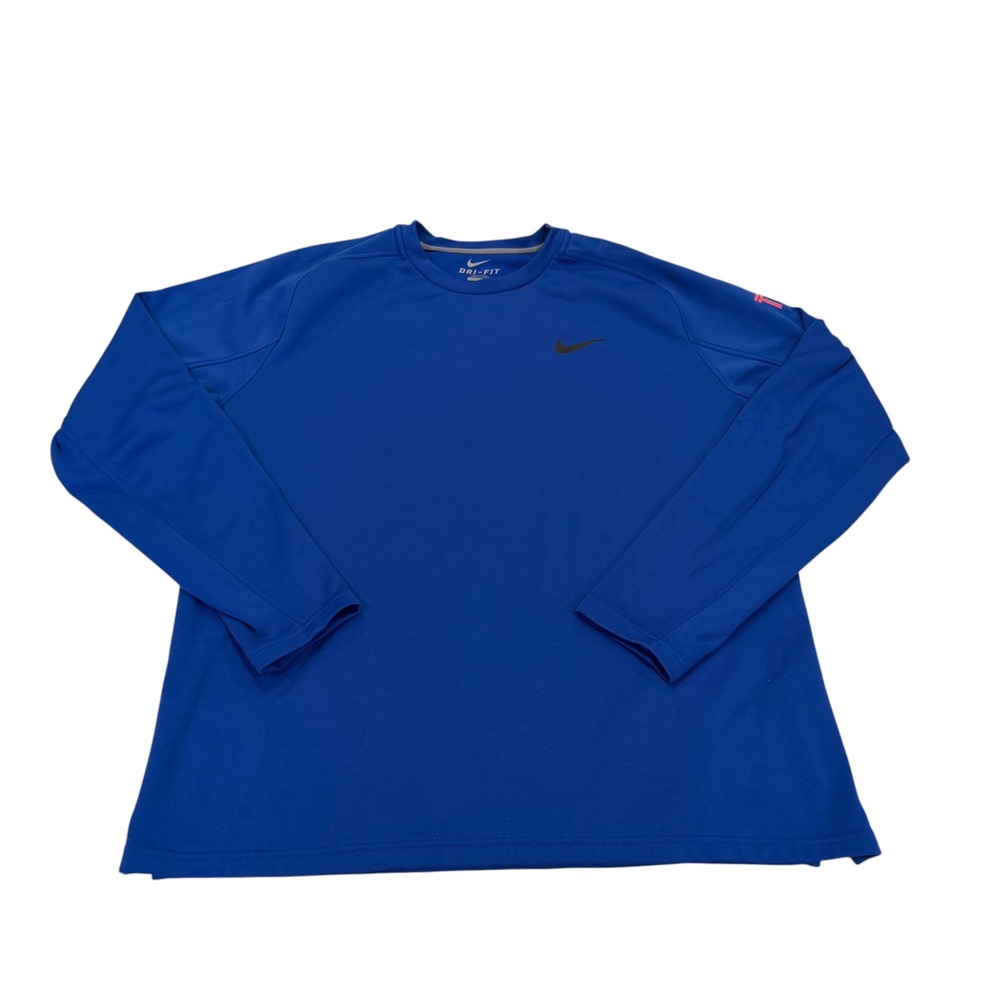 Nike Dri-Fit Mens Large Blue TNNS Long Sleeve Tennis Shirt 620750-480